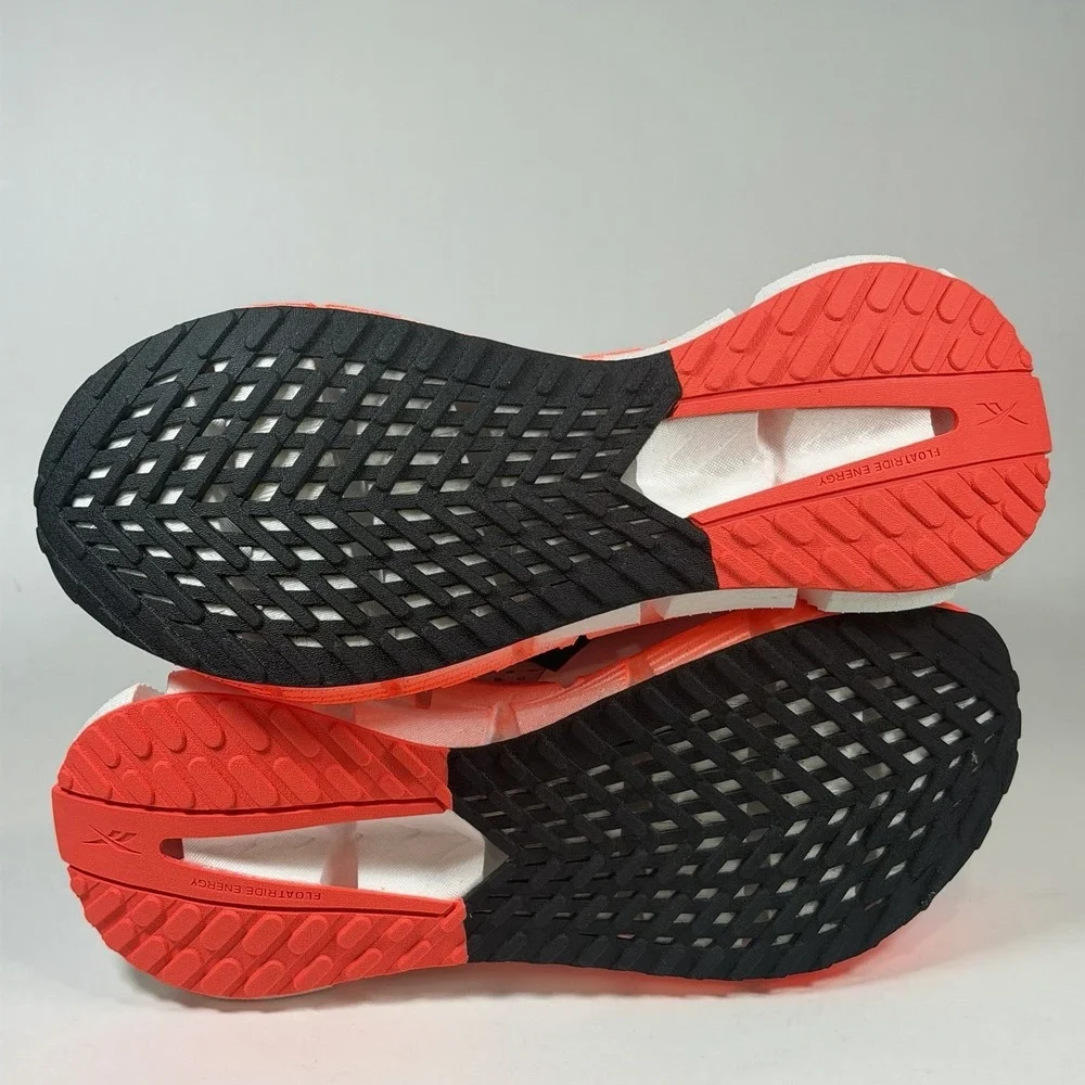 Reebok‎ Size-7 Mens Floatzig 1 Running Shoes White Black Orange Flare